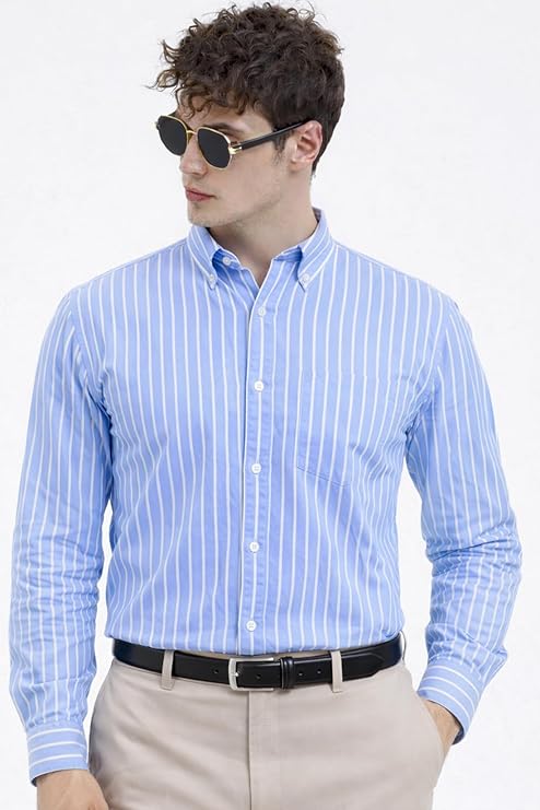 men's casual printed striped stylish latest formal shirt